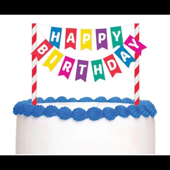rainbow happy birthday cake topper - Picture 1 of 2